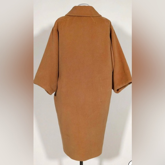 Victor Alfaro tan rabbit fur wool blend coat NWT! - Picture 3 of 6